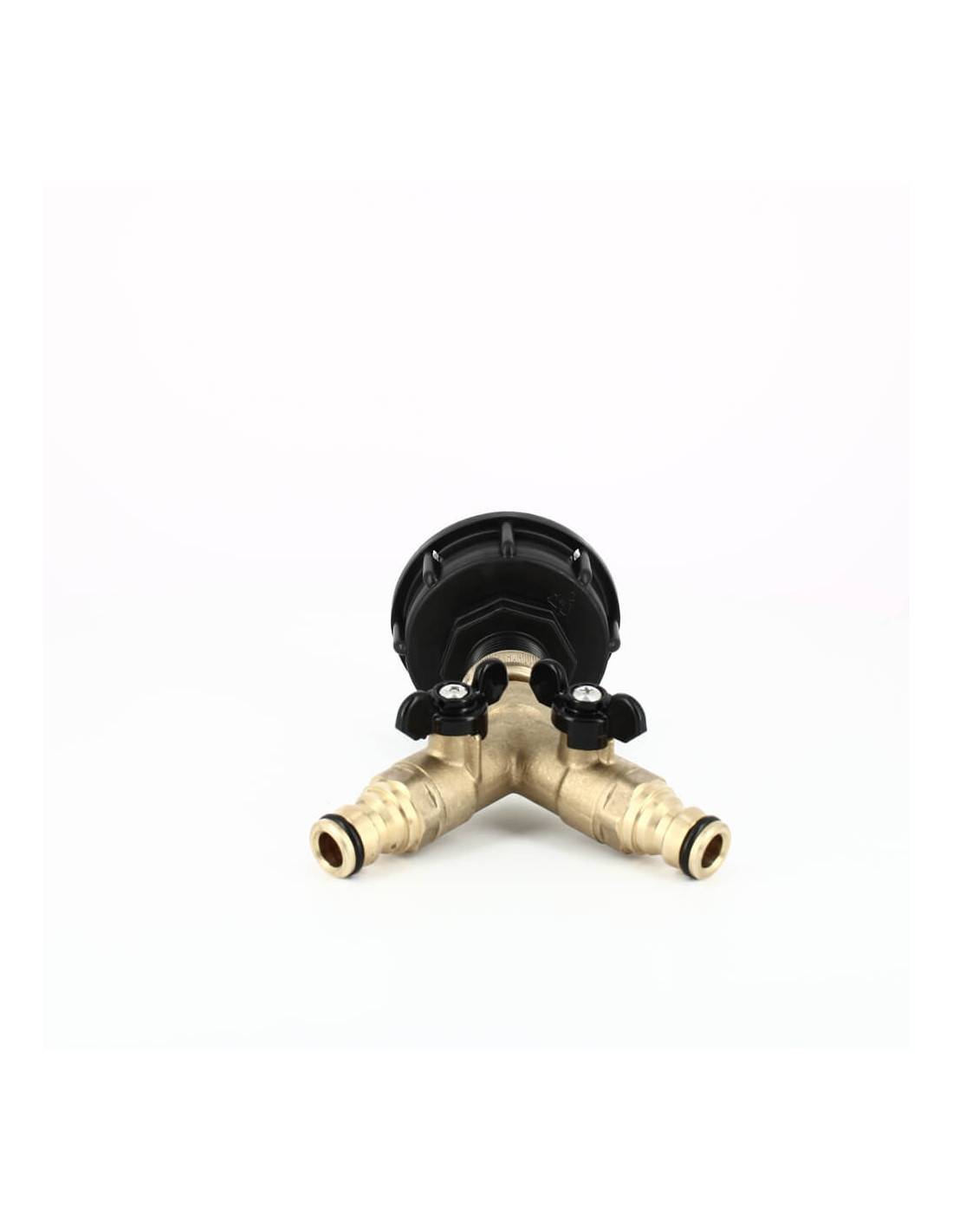 Raccord cuve eau S60X6 - 2 voies 3/4'' laiton - Nez (type Gardena) - Image 4