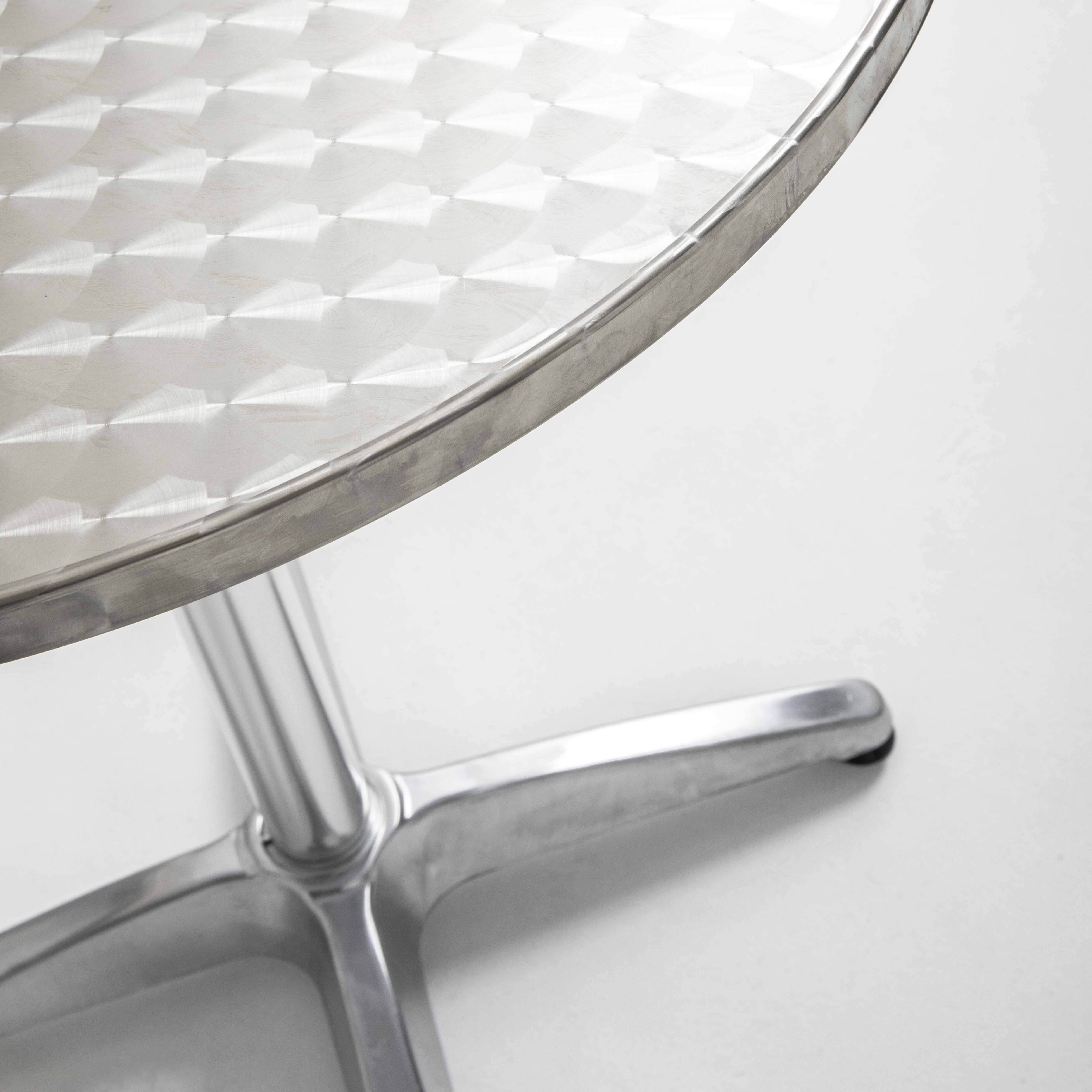 Oviala - Table de terrasse inclinable ronde en aluminium Brixton - Oviala - Image 5