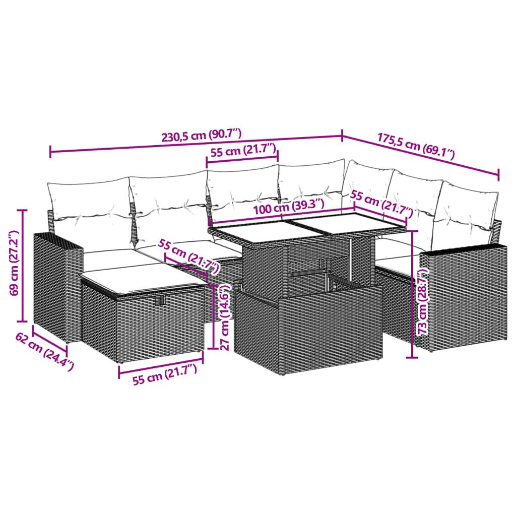 Vidaxl - Salon de jardin 8 pcs avec coussins noir résine tressée vidaXL 3274835 - Image 3