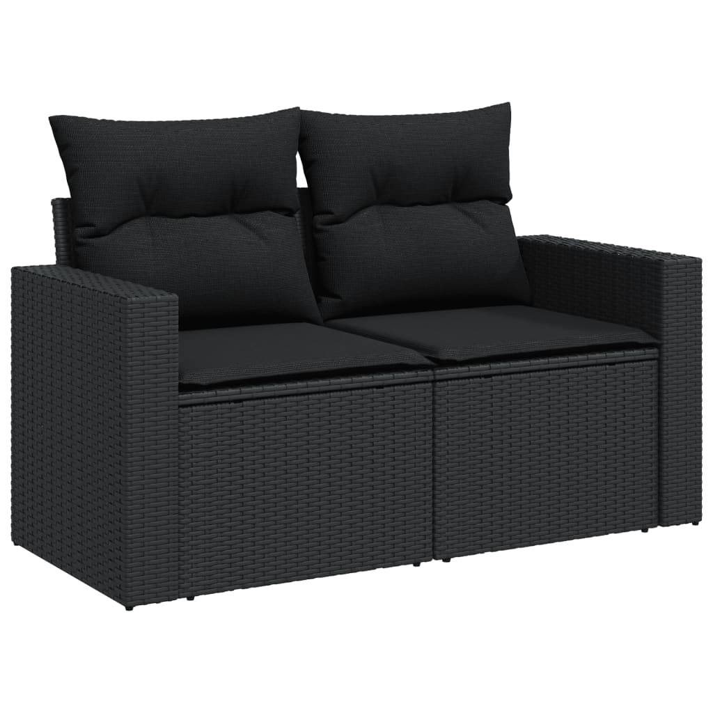 Vidaxl - Salon de jardin 8 pcs avec coussins noir résine tressée vidaXL 3274835 - Image 9