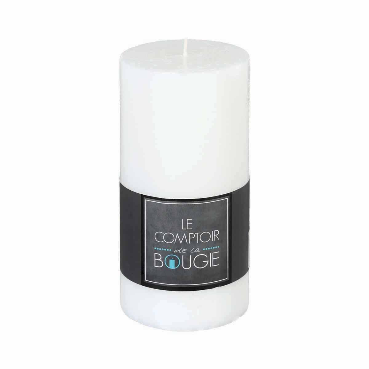 Bougie Cylindrique "Rustic" 14cm Blanc - Image 2