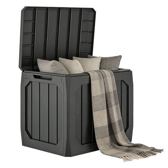 Coffre de rangement 121L résine noire balcon outils étanche 56x45x53cm - ComfortXL Outdoor Living - Image 1