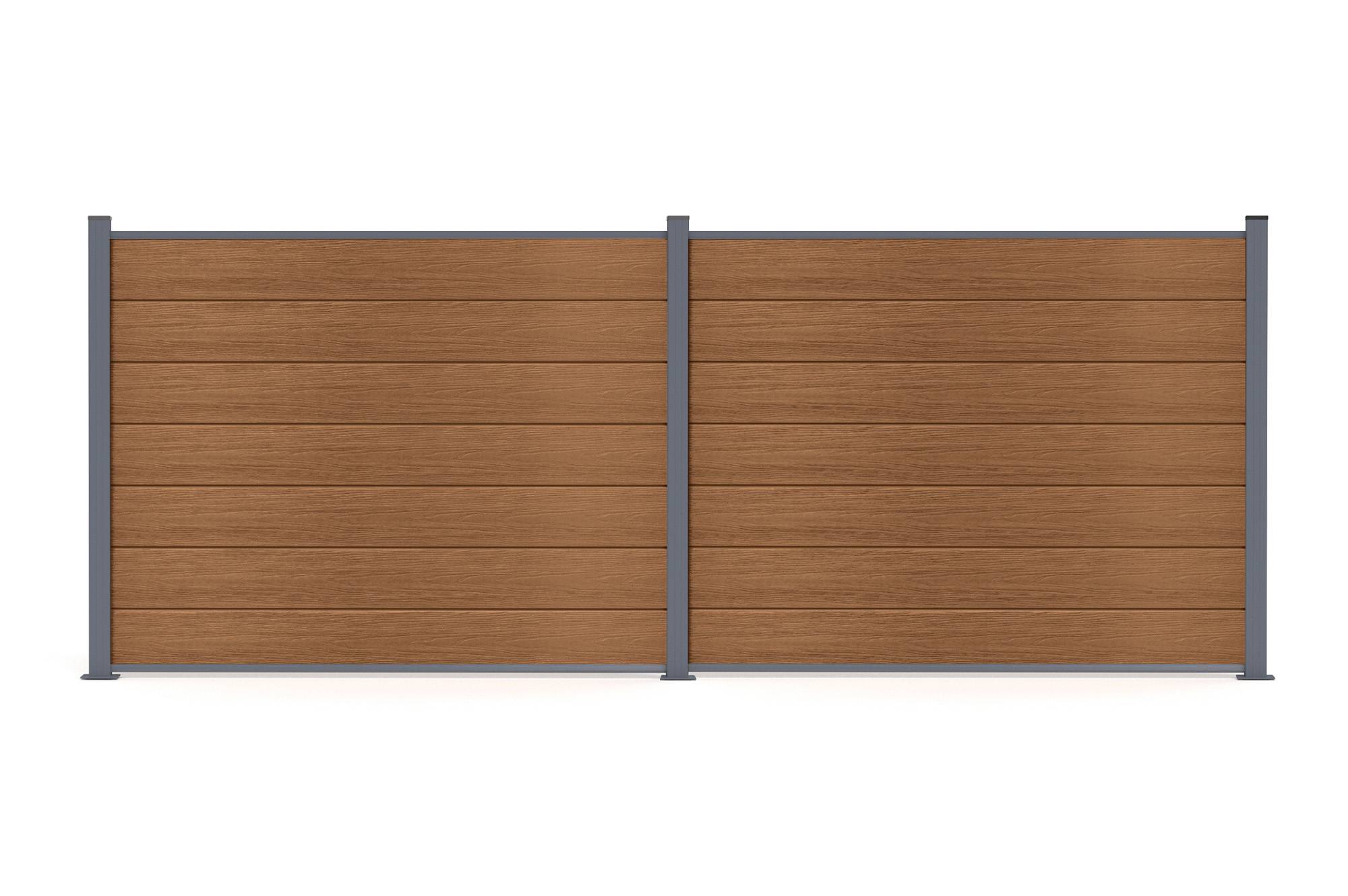 Casanoov Clôture composite Stockhorn 6 m H.150  cm sur plaque finition teck - Image 6