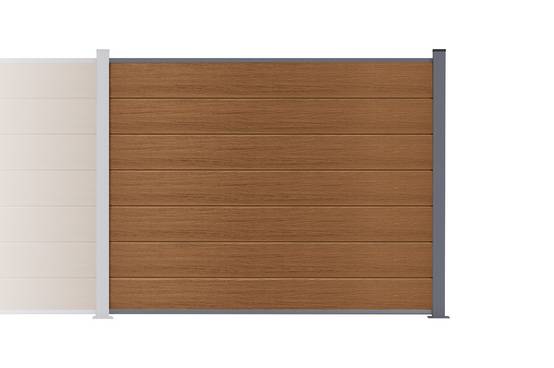 Casanoov Clôture composite Stockhorn 6 m H.150 cm sur plaque finition teck - Image 4