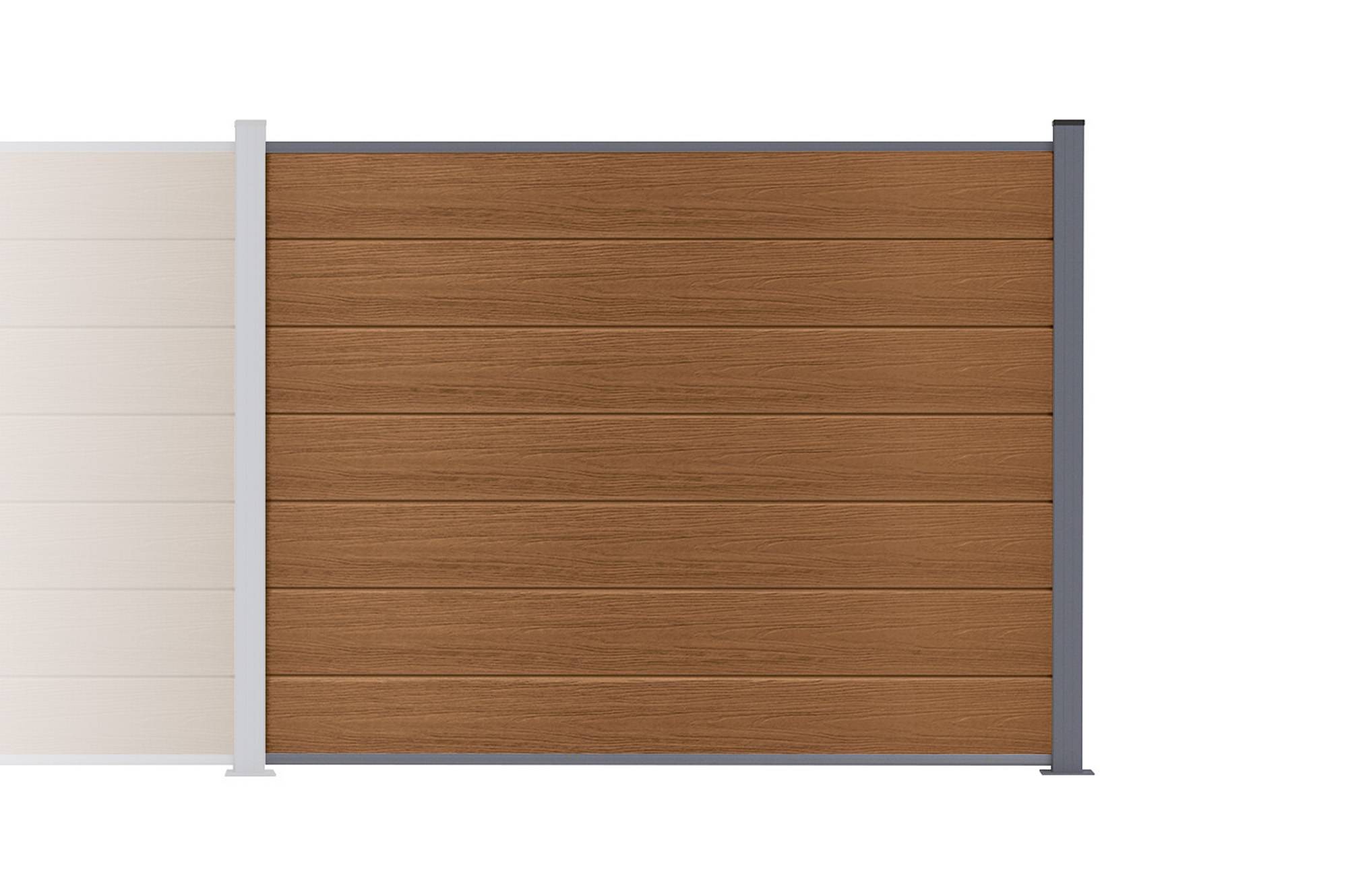 Casanoov Clôture composite Stockhorn 6 m H.150  cm sur plaque finition teck - Image 4