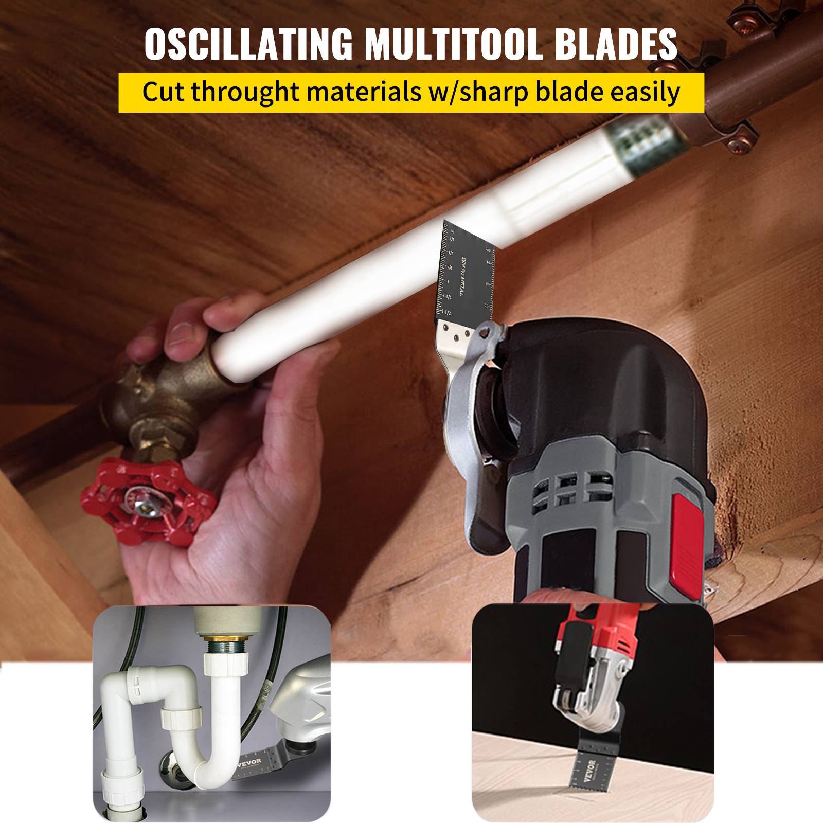 VEVOR Kit scie oscillant, 100 lames, 45-47 HRC. Coupe précise, multi-outils. - Image 2