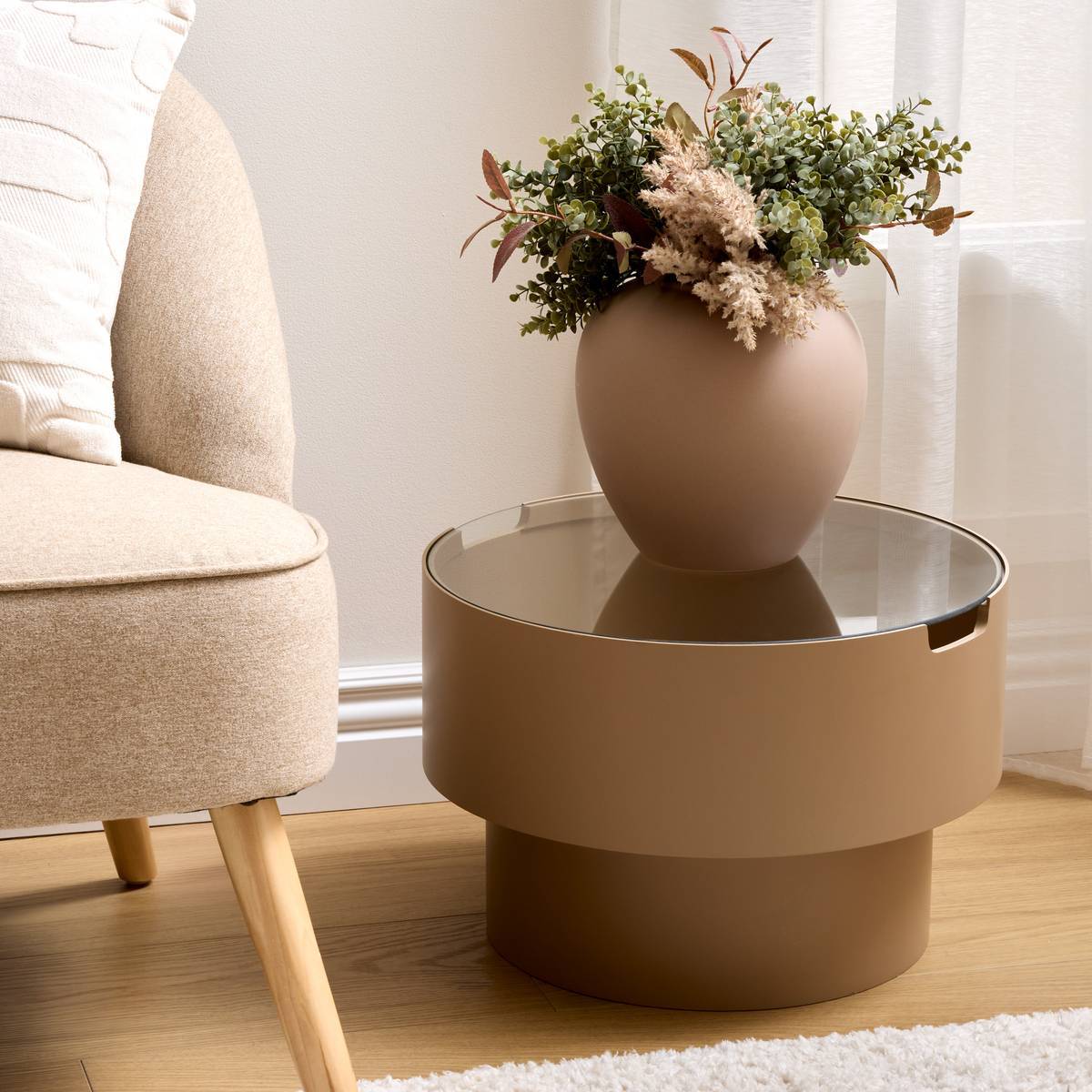 Atmosphera - Table d'appoint avec coffre Karun moccha 45x45x30cm - Atmosphera Créateur d'intérieur - Image 1