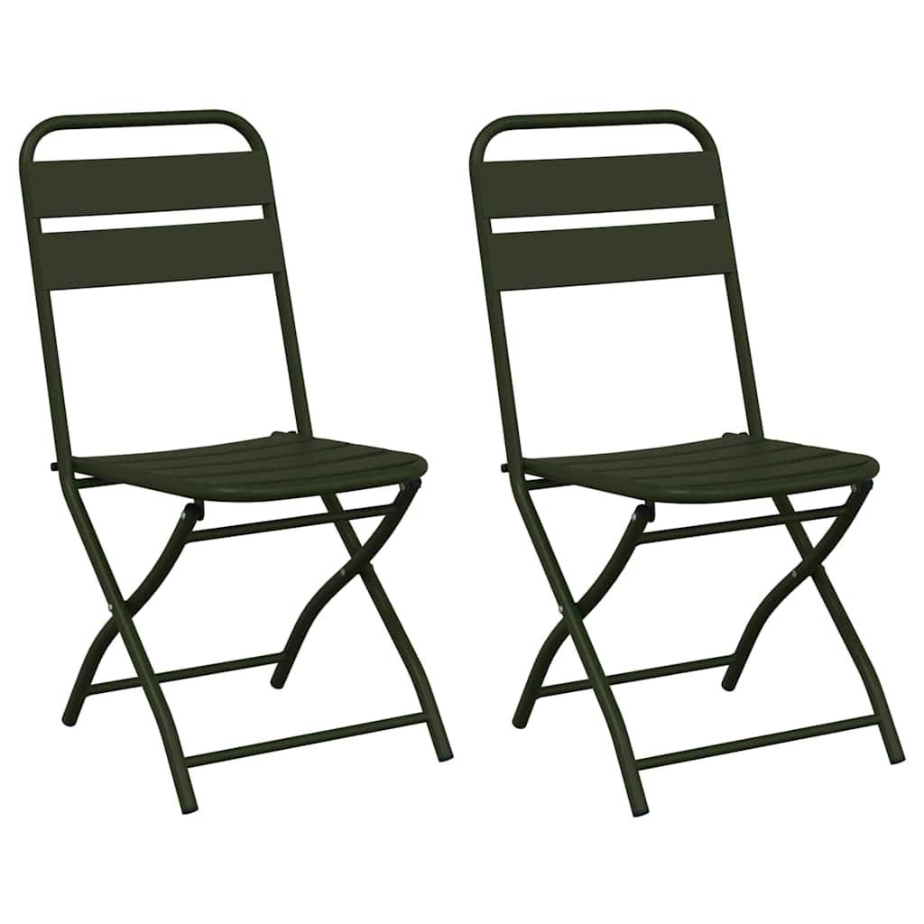 Prolenta Premium - Chaises de jardin acier vert 42 x 52 x 82 cm - Prolenta premium p375.5 - Image 1
