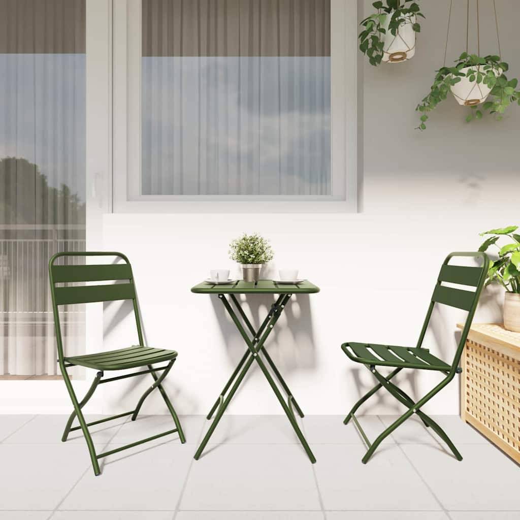 Prolenta Premium - Chaises de jardin acier vert  42 x 52 x 82 cm  - Prolenta premium p375.5 - Image 3