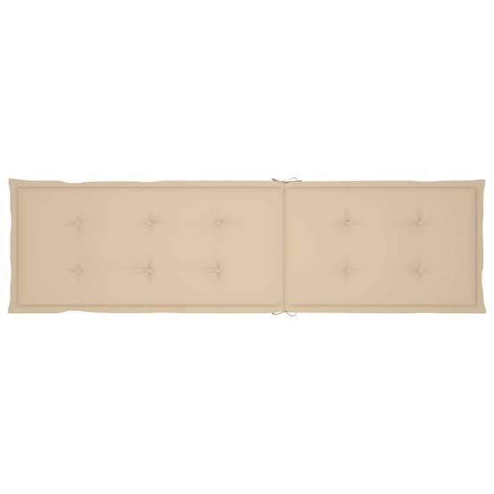 Chaise Longue Acacia Huilé Pliable Repose-Pieds Coussin Beige – ComfortXL Outdoor Living - Image 8