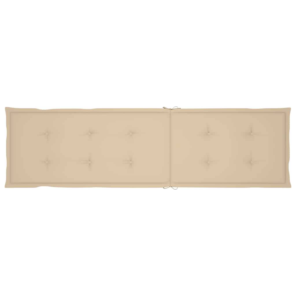 Chaise Longue Acacia Huilé Pliable Repose-Pieds Coussin Beige – ComfortXL Outdoor Living - Image 8