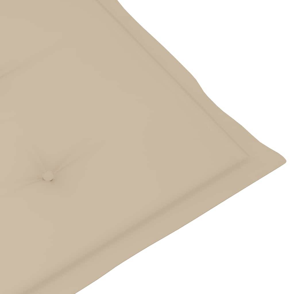 Chaise Longue Acacia Huilé Pliable Repose-Pieds Coussin Beige – ComfortXL Outdoor Living - Image 9