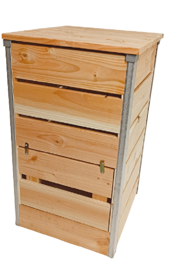 Mon Petit Potager - Composteur en bois Douglas 148L STEEL - 50 x 45 x 82 cm - Epaisseur 19mm - mon PETIT POTAGER