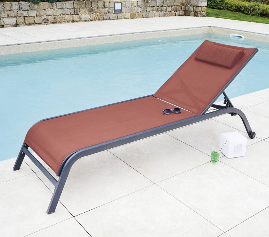 Ozalide - Transat de jardin en acier  terracotta  GOZO - Image 1