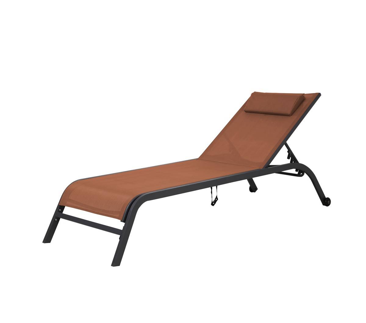 Ozalide - Transat de jardin en acier  terracotta  GOZO - Image 5