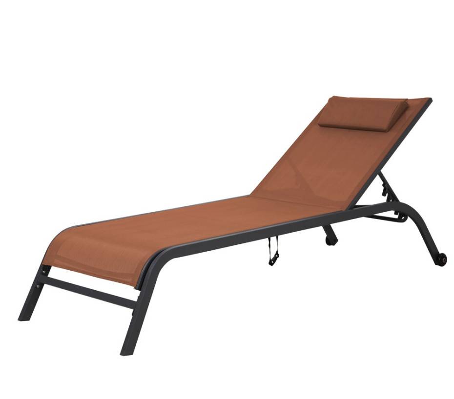 Ozalide - Transat de jardin en acier  terracotta  GOZO - Image 4