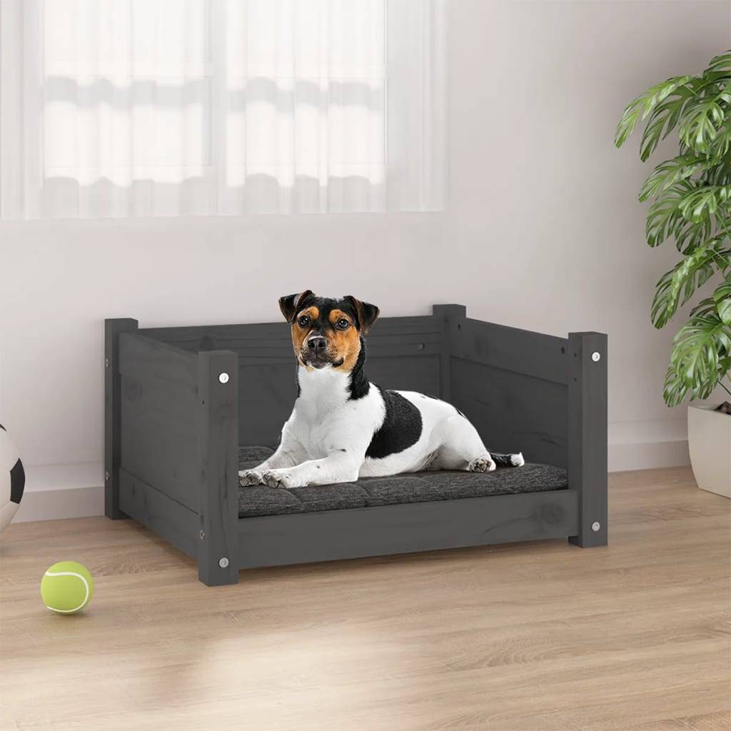 Vidaxl - Lit pour chien Gris 55,5x45,5x28 cm Bois massif de pin vidaXL 821444 - Image 1
