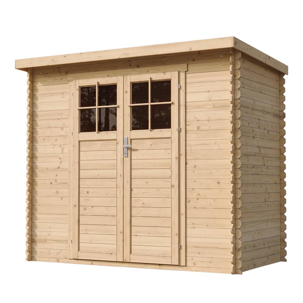 Timbela - Abri de jardin en bois l239xL144xH200 cm /2.63 m² avec sol traité et porte verrouillable de haute qualité - 19 mm d’épaisseur - Timbela M310F+M310G - Image 4