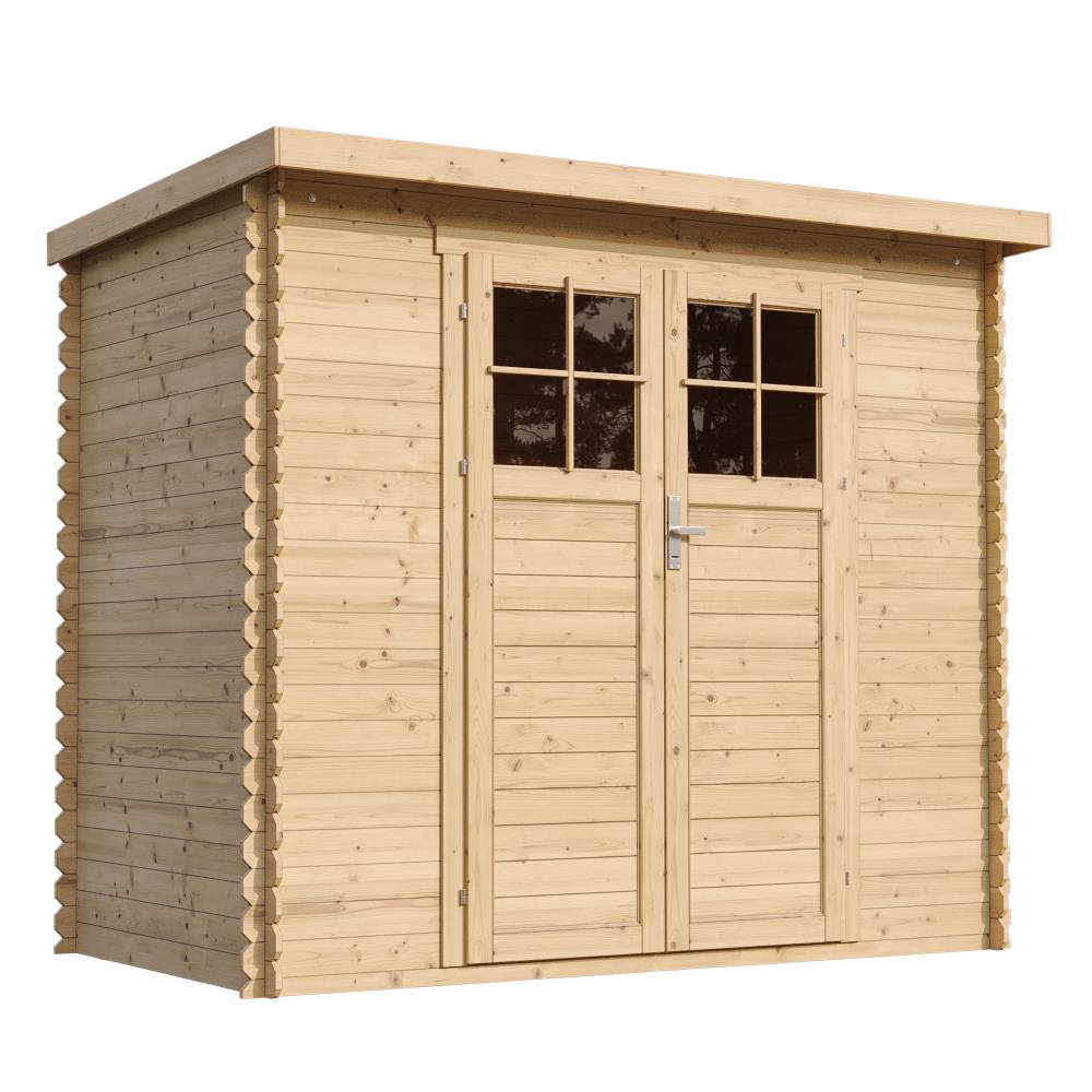 Timbela - Abri de jardin en bois l239xL144xH200 cm /2.63 m² avec sol traité et porte verrouillable de haute qualité - 19 mm d’épaisseur - Timbela M310F+M310G - Image 2