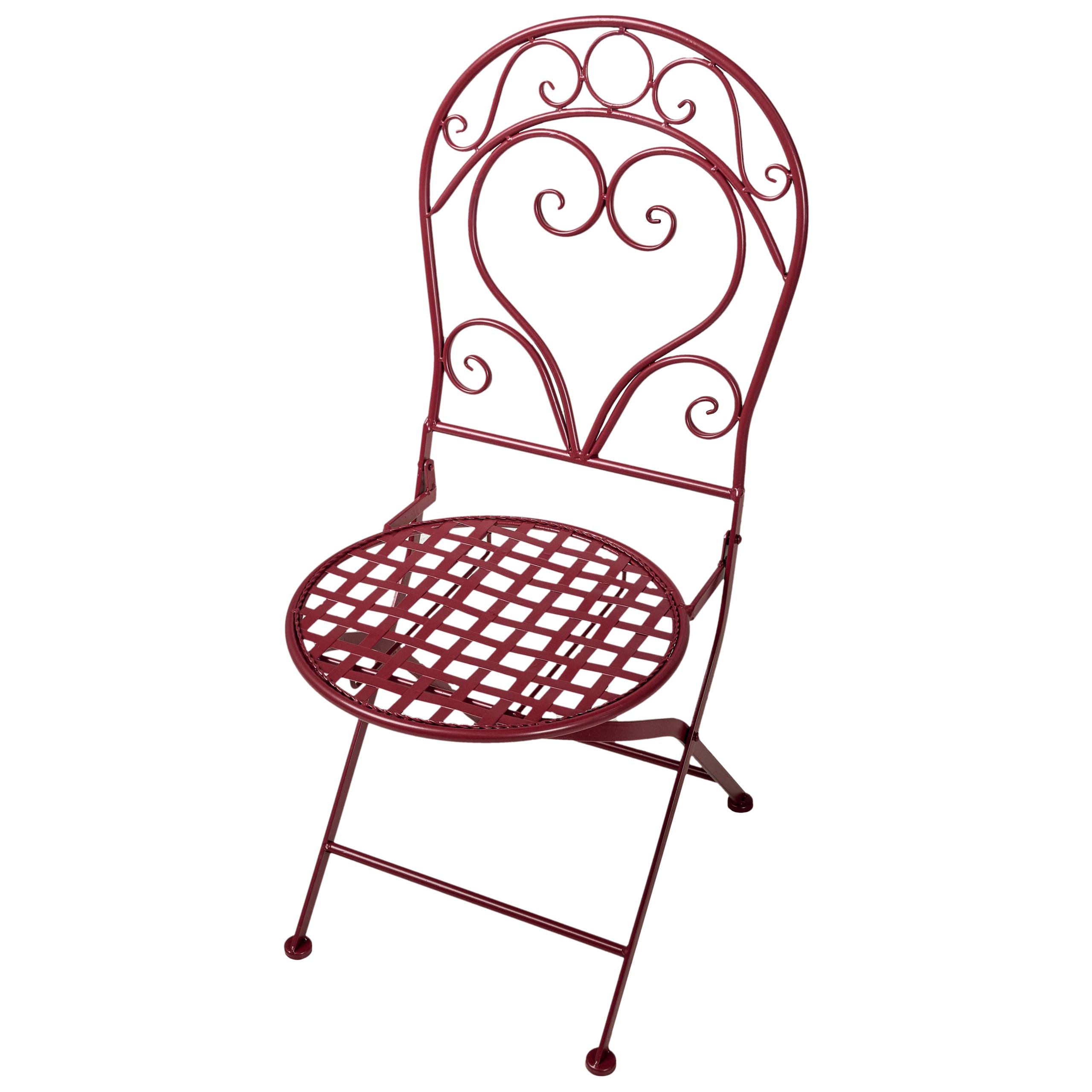 Beliani - Chaise de jardin Métal Rouge Bordeaux ALBINIA - 42x55x94- Beliani - Image 4
