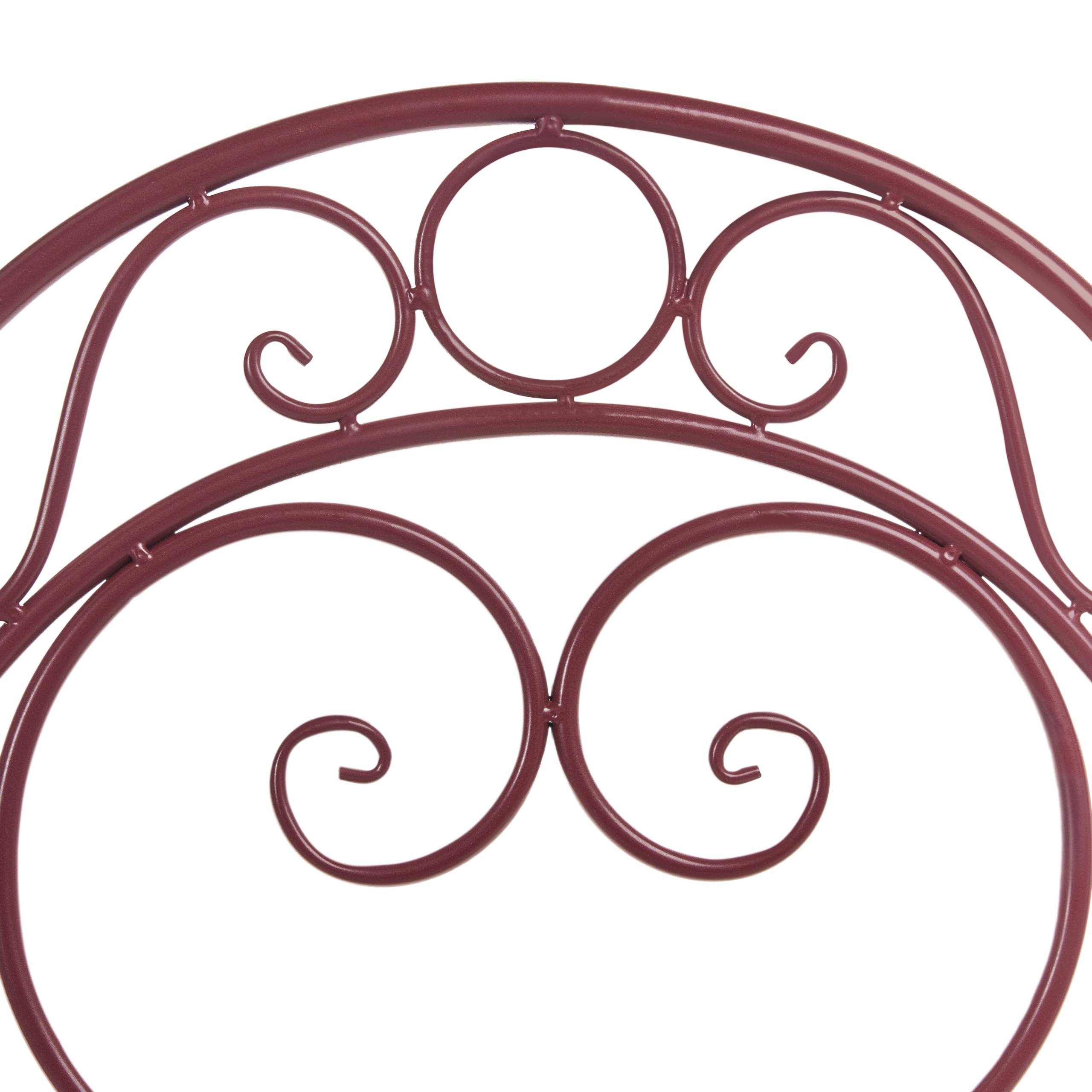 Beliani - Chaise de jardin Métal Rouge Bordeaux ALBINIA - 42x55x94- Beliani - Image 6