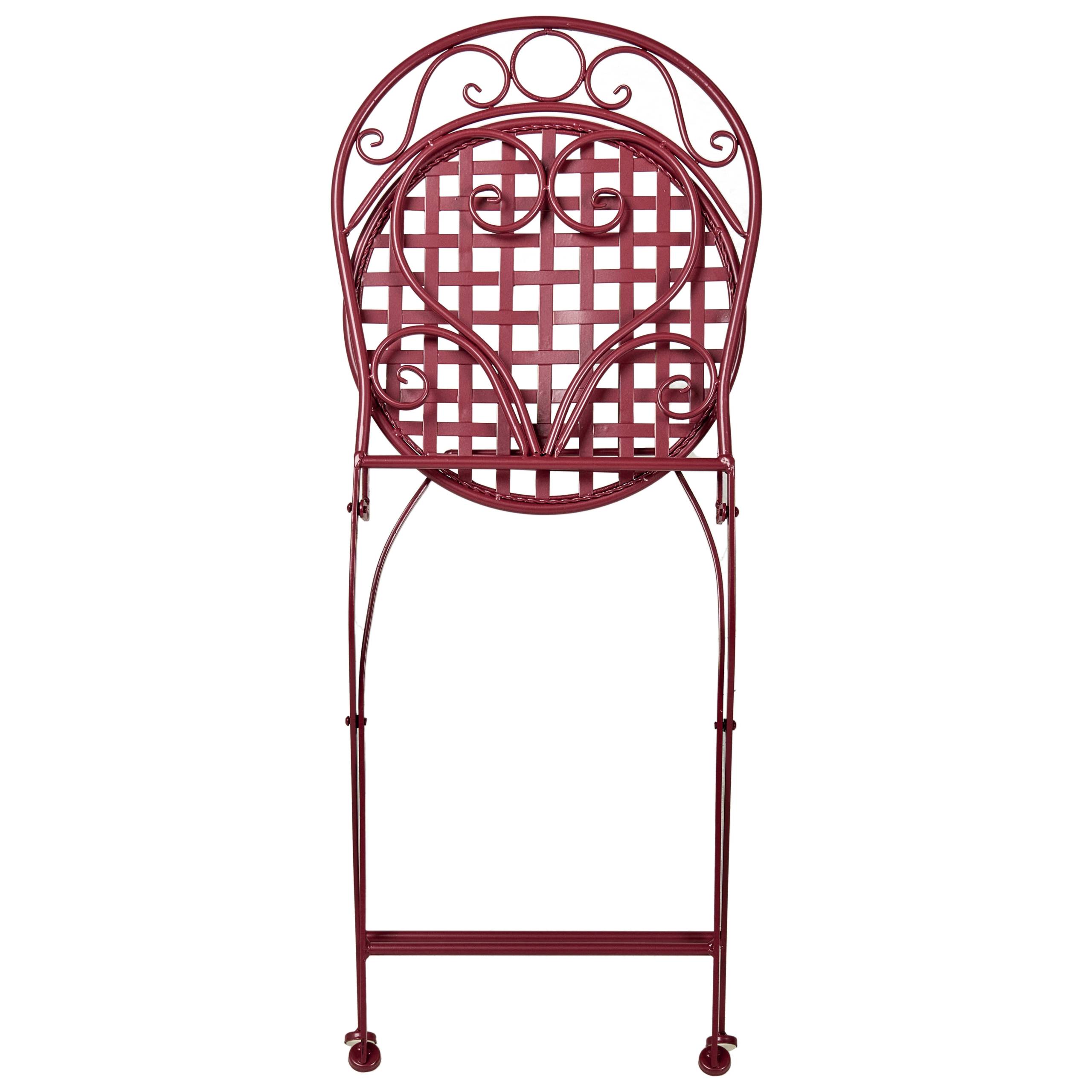 Beliani - Chaise de jardin Métal Rouge Bordeaux ALBINIA - 42x55x94- Beliani - Image 5