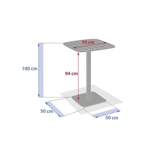 Hesperide - Table haute de jardin 2 places Alegoria 70x70cm café - Hespéride - Image 6