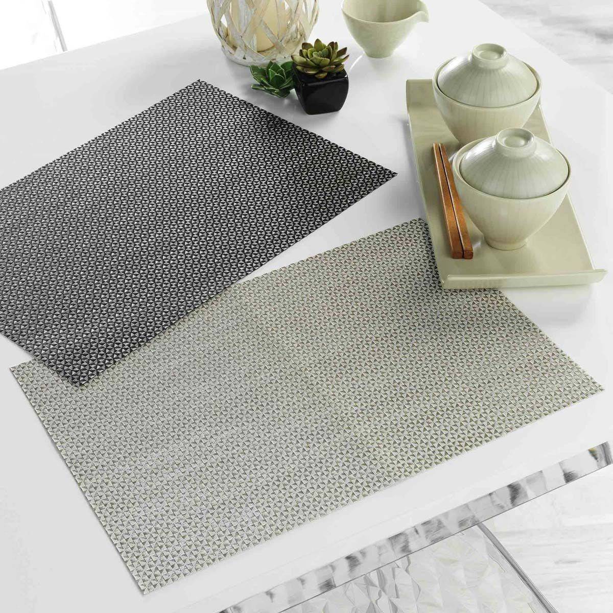 Set de Table "Marbling" 30x45cm Taupe & Blanc - Image 3