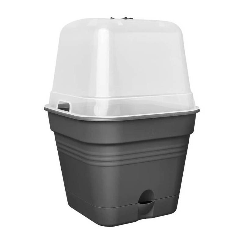 Elho - Pot De Fleurs Carré Green Basics - Plastique - Réservoir - ø20 - Noir - Image 2