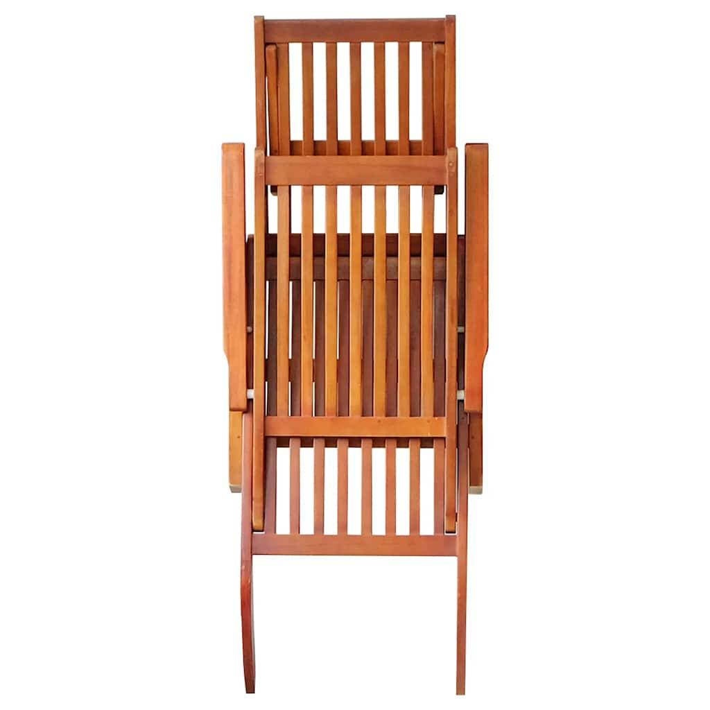 Chaise longue | Transat | Bain de soleil d'extérieur repose-pied et coussin Acacia solide - Image 4
