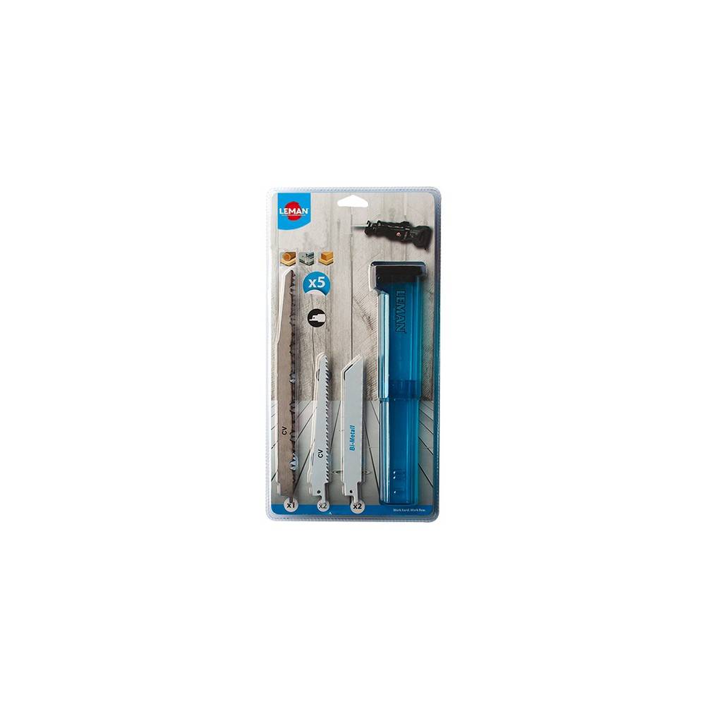 Assortiment de 5 lames de scie sabre pour bois et métal - LEMAN - 7750.05 - Image 1