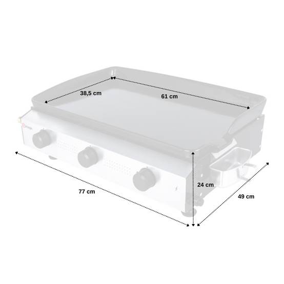 Somagic - Plancha à gaz avec cuve et bâti en acier laqué - SOMAGIC - Métal/Inox - Argent - Image 7