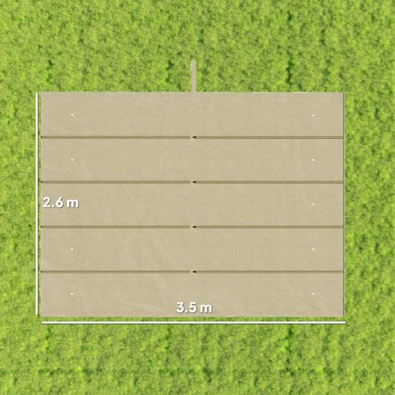 Toile de toit polyester pour pergola rétractable protection ombre respirant 350x260cm Beige - ComfortXL Outdoor Living - Image 5