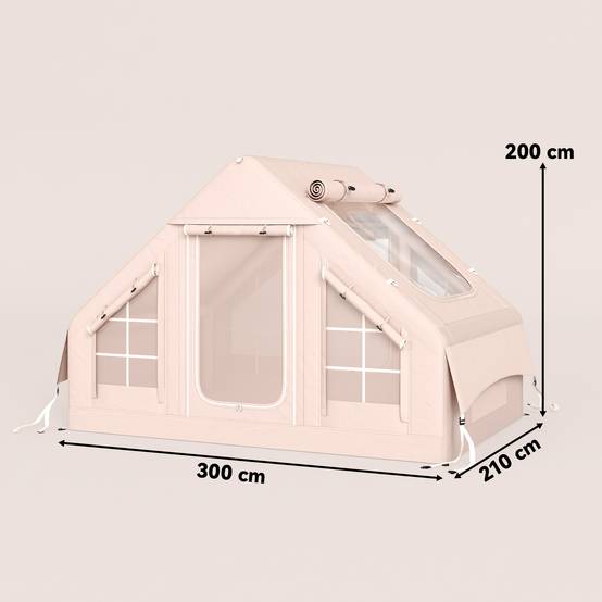 Tente Gonflable 4 Saisons avec Cheminée et Puits de Lumière, Pompe et Sac, UPF30+ Imperméable >5000 mm, Camping - Image 5