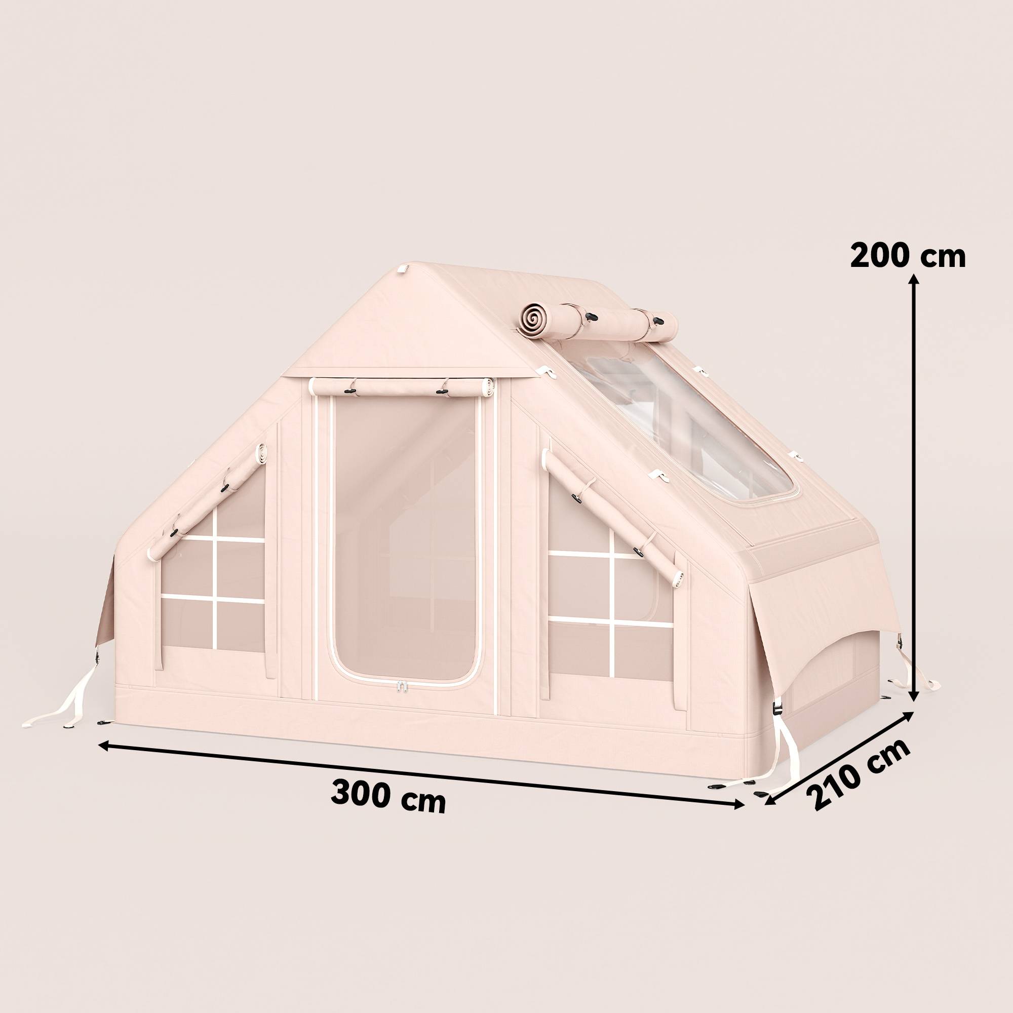 Tente Gonflable 4 Saisons avec Cheminée et Puits de Lumière, Pompe et Sac, UPF30+ Imperméable >5000 mm, Camping - Image 5