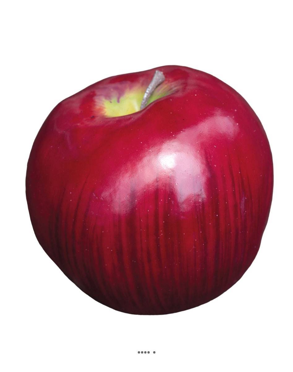 Artificielles - Pomme fruit factice en plastique diamètre 8 cm Rouge - Image 1