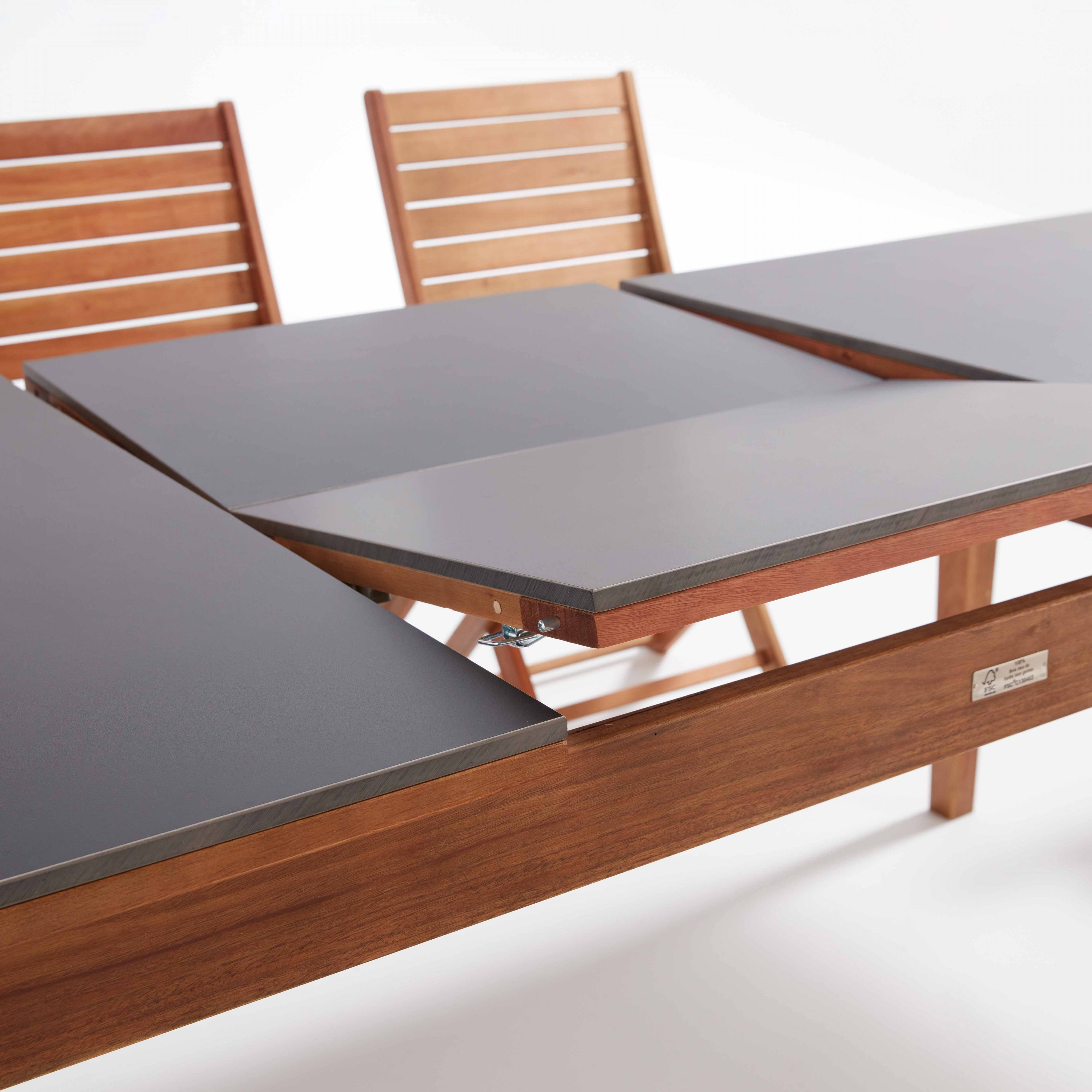 Oviala - Ensemble table de jardin extensible en eucalyptus avec 10 assises Arles - Oviala - Image 6