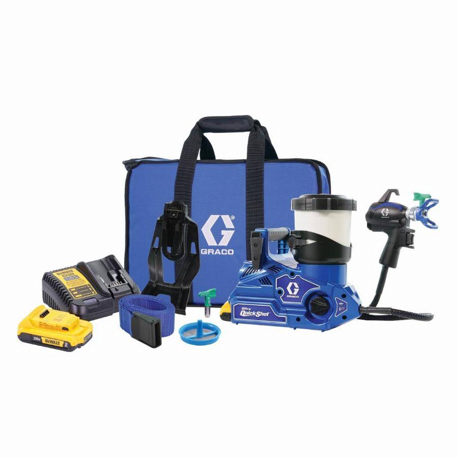 Pistolet pulvérisateur de peinture Airless Ultra QuickShot - GRACO - avec 2 batteries 18V 2,0Ah Dewalt - 1 chargeur de batterie Dewalt - sac de transp - Image 1