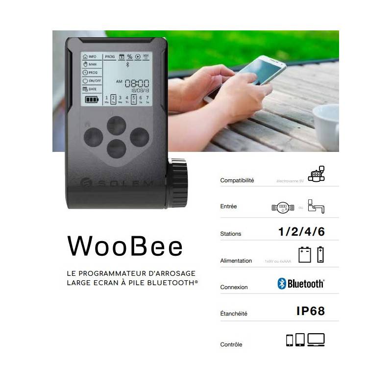 Solem - Programmateur d'arrosage à pile bluetooth 6 stations WOOBEE-6 Solem - Image 2