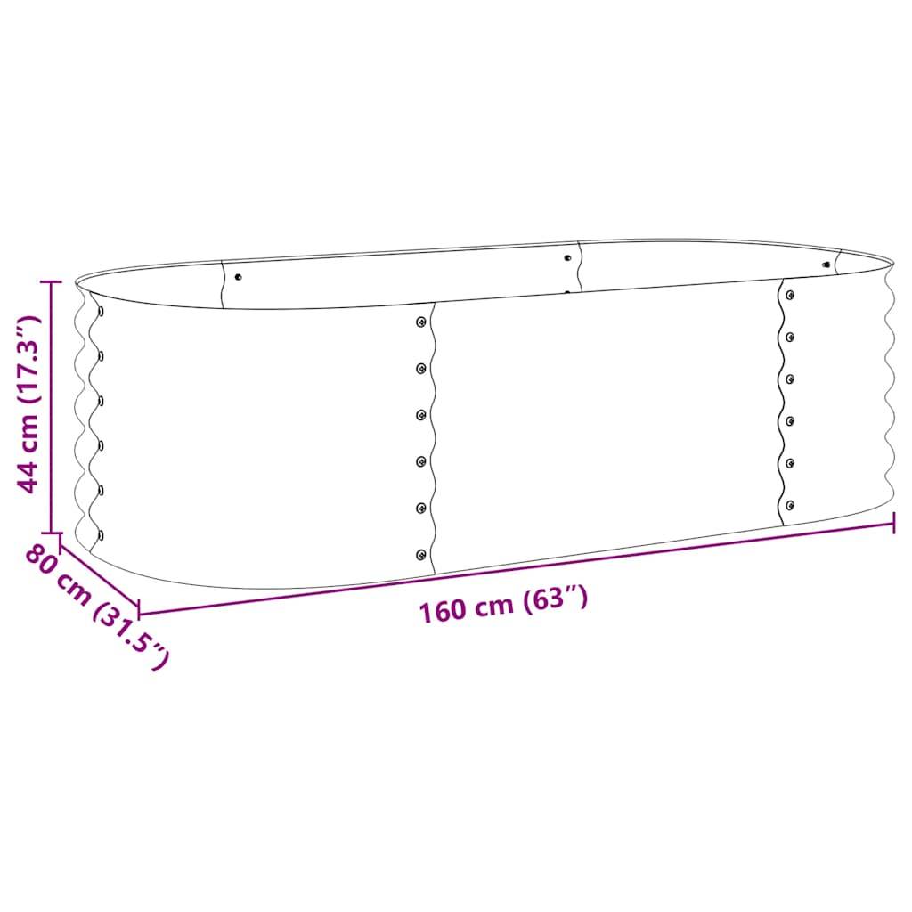 Prolenta Premium - Jardinière acier argent  160 x 80 x 44 cm  - Prolenta premium p366.9 - Image 8