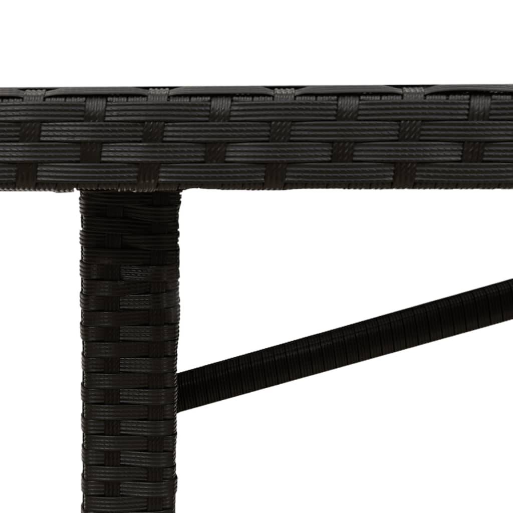 ComfortXL - Table de Jardin Noire 190x80 cm en Résine Tressée et Plateau Verre Trempé pour Terrasse – ComfortXL Outdoor Living - Image 9