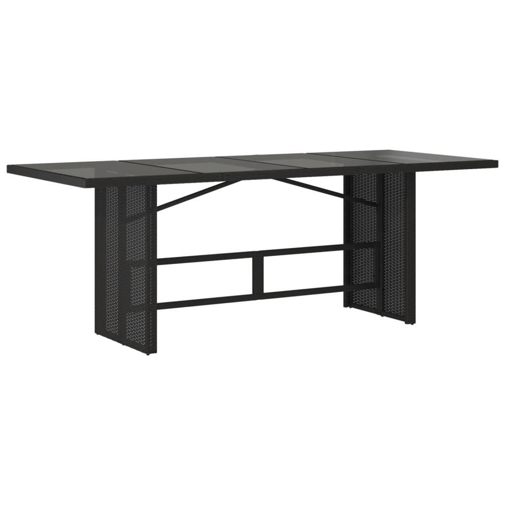 ComfortXL - Table de Jardin Noire 190x80 cm en Résine Tressée et Plateau Verre Trempé pour Terrasse – ComfortXL Outdoor Living - Image 2