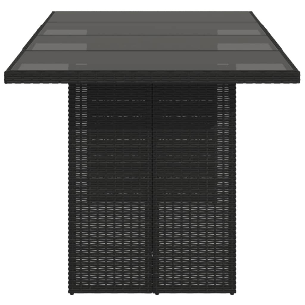 ComfortXL - Table de Jardin Noire 190x80 cm en Résine Tressée et Plateau Verre Trempé pour Terrasse – ComfortXL Outdoor Living - Image 5