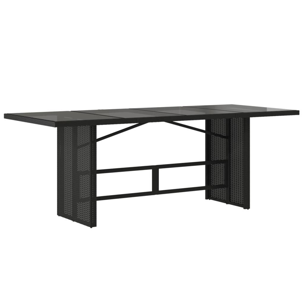 ComfortXL - Table de Jardin Noire 190x80 cm en Résine Tressée et Plateau Verre Trempé pour Terrasse – ComfortXL Outdoor Living - Image 6