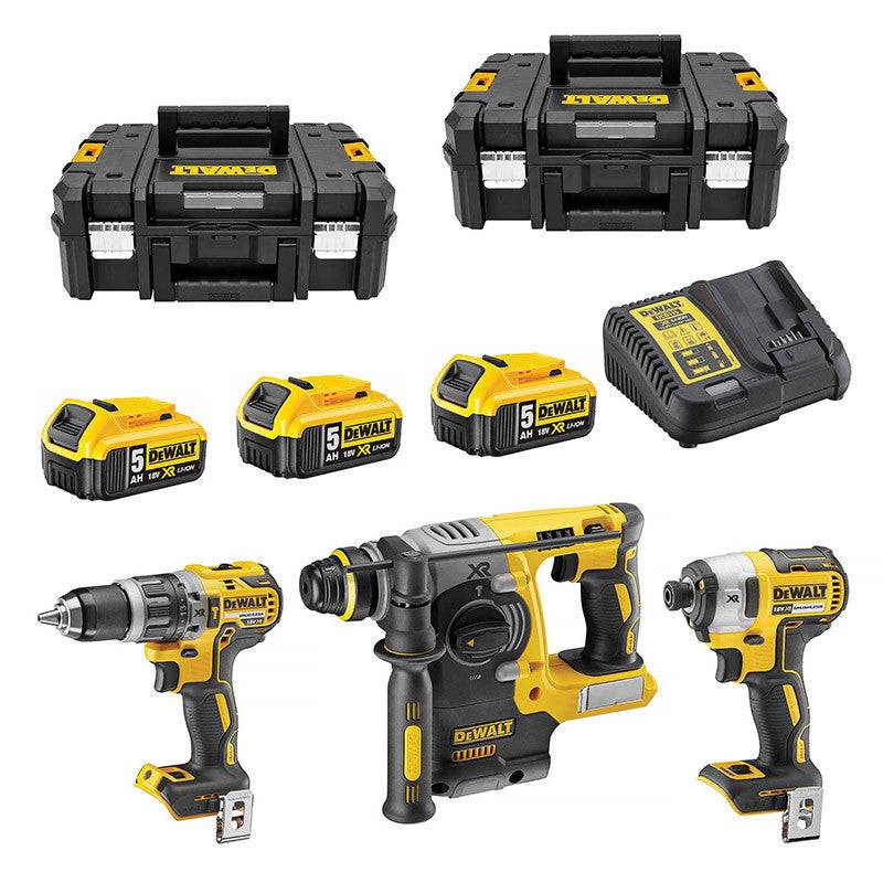Pack 3 outils 18V DEWALT DCK368P3T-QW : perceuse-visseuse à percussion DCD796, perforateur SDS-plus DCH273 et visseuse à choc DCF887 avec 2 coffrets e