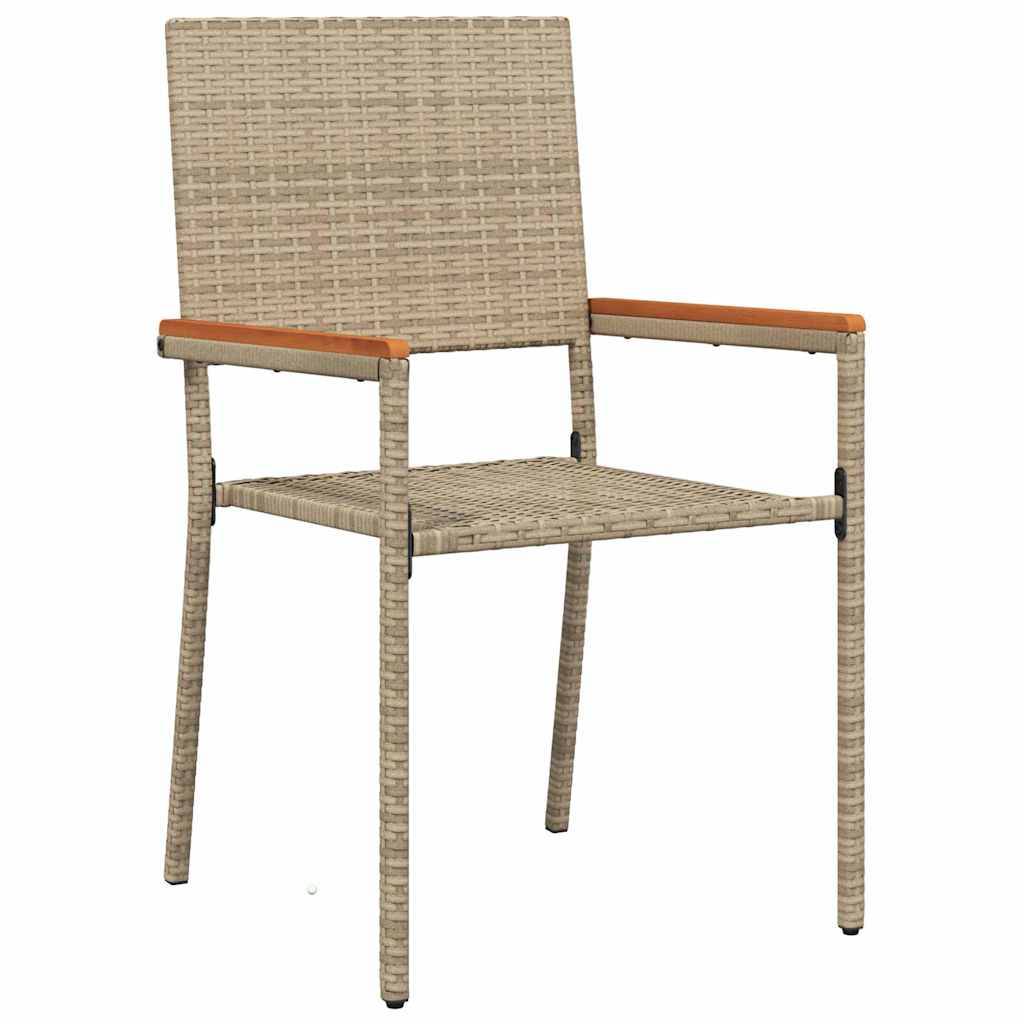 Table et 4 Chaises de Jardin en Polyrotin et Bois d'Acacia pour Terrasse Beige – ComfortXL Outdoor Living - Image 6