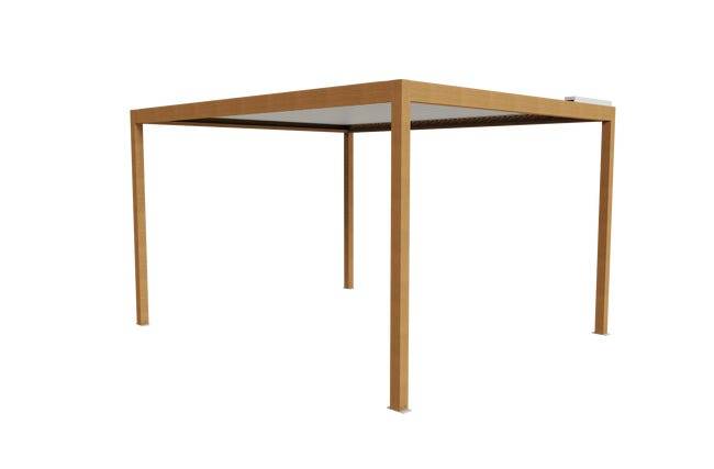 Pergola Bioclimatique Autoportante Motorisée Éclairée Aluminium 4x3,5 Aspect Bois SV ORIAL France - Image 4