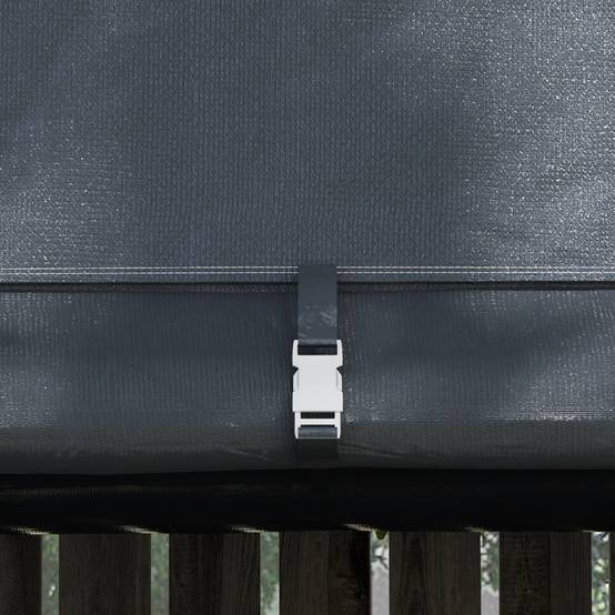 Abri de jardin en bâche 3×3m gris, protection UV, hydrofuge, cadre acier et bâche PE, équipé de deux portes enroulables - Image 8