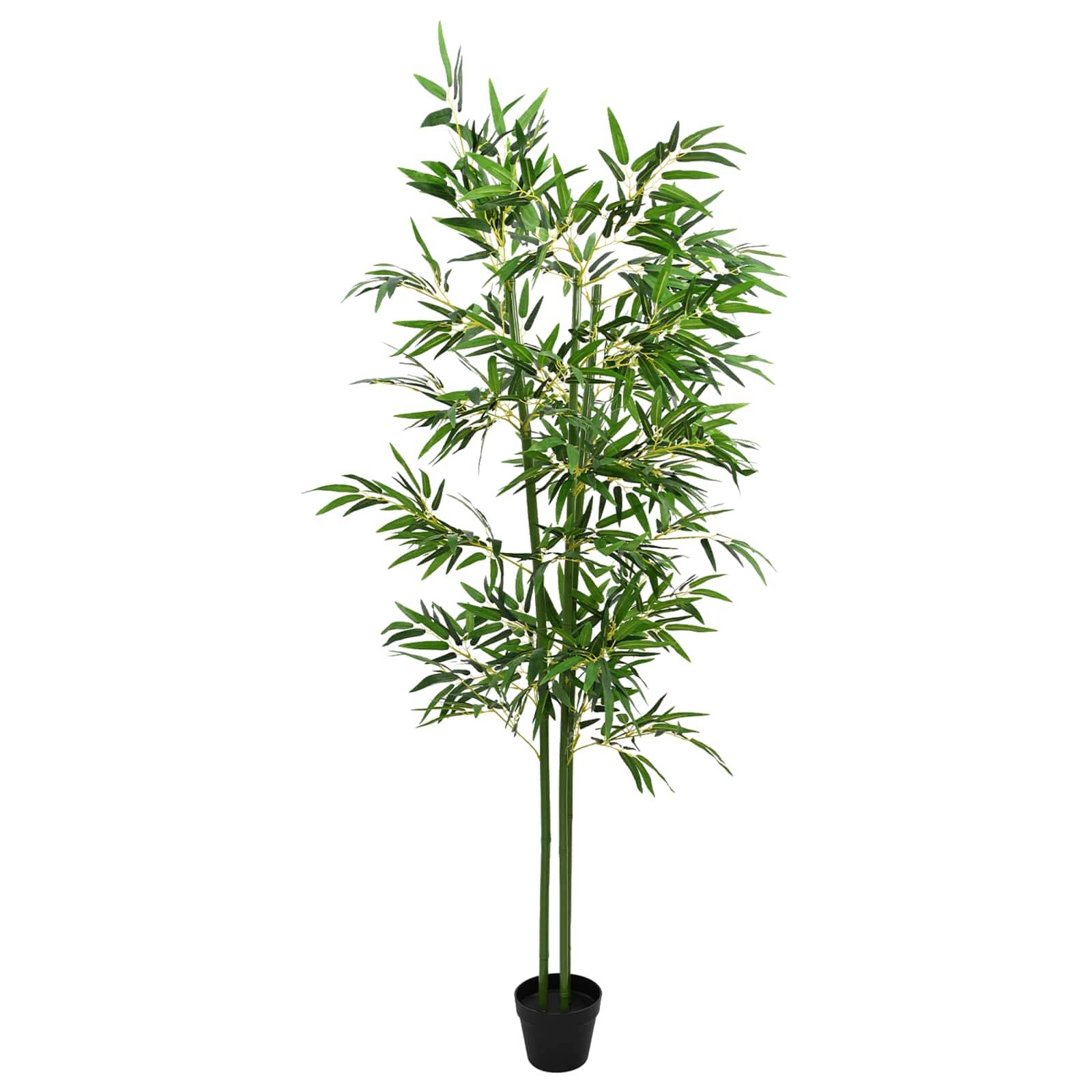 Arbres en bambou artificiels tissu et bambou vert 60 x 18 x 190 cm - PANGIVO - Image 3