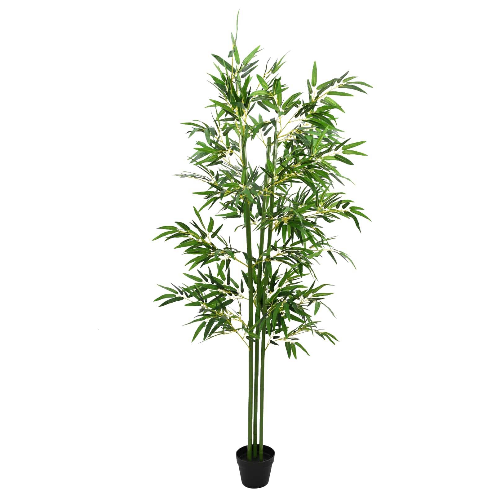 Arbres en bambou artificiels tissu et bambou vert 60 x 18 x 190 cm - PANGIVO - Image 4